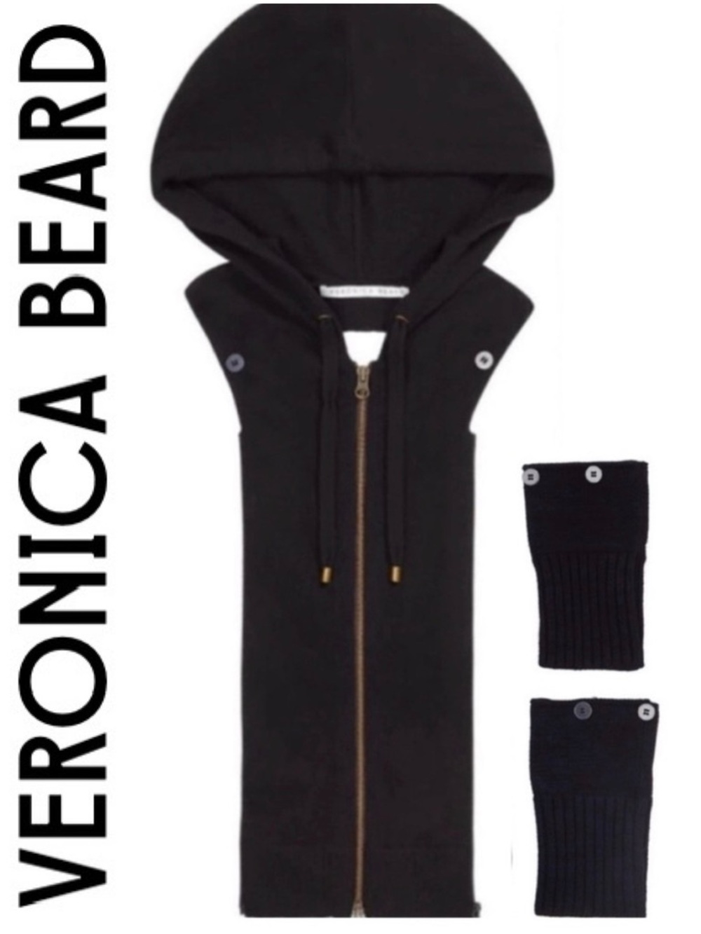 Veronica Beard Cashmere Hoodie with Cuffs